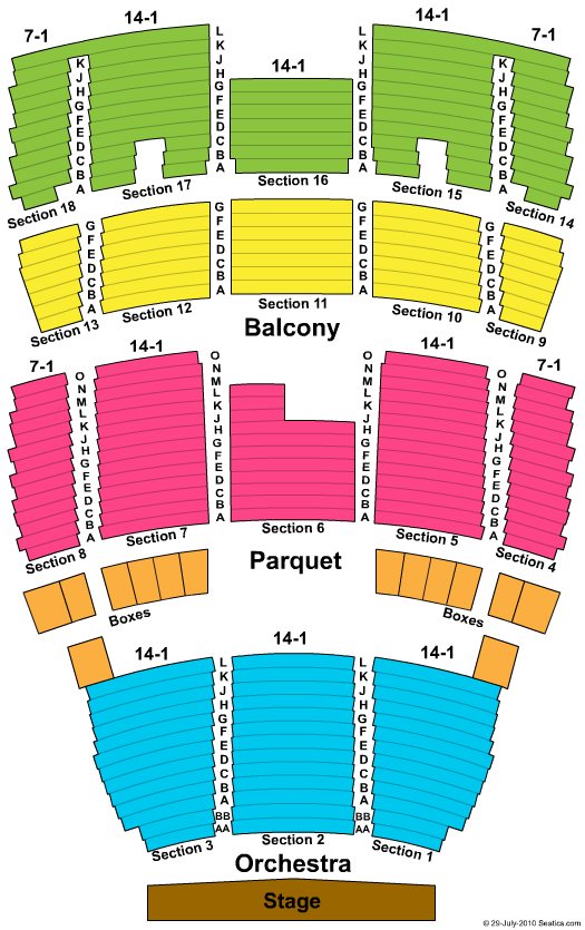 Mahalia Jackson Theater for the Performing Arts Seating Chart